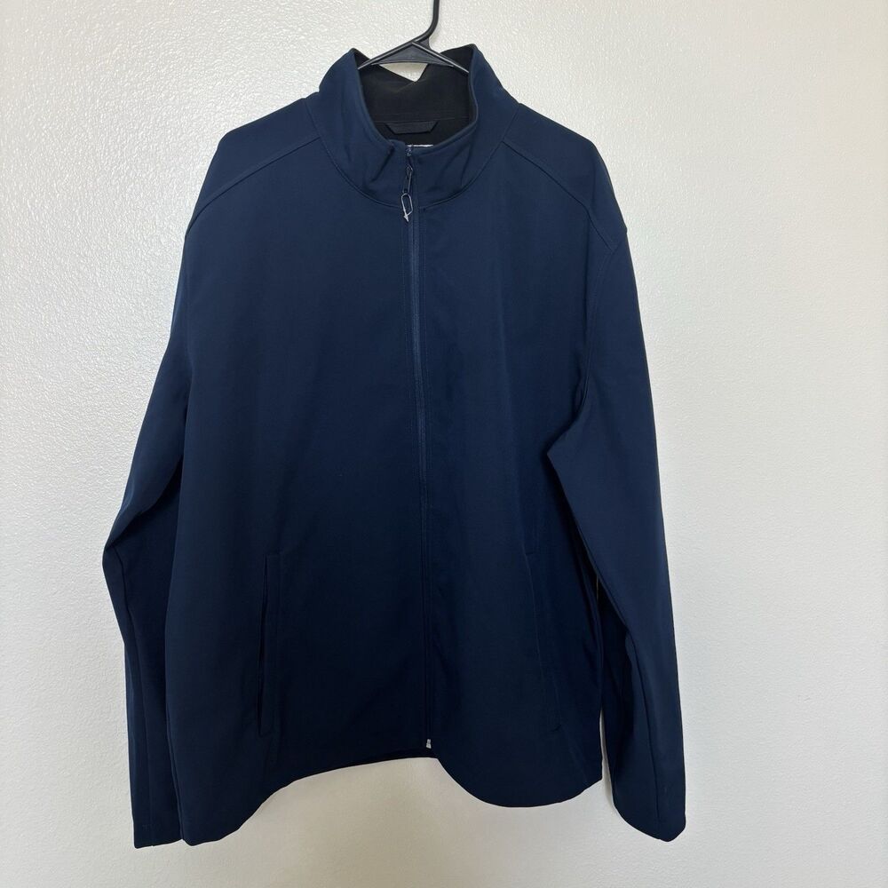 ST. JOHN'S BAY MENS XXL SOFT SHELL JACKET SIZE XXL COLOR SIGNATURE NAVY